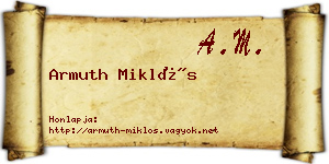 Armuth Miklós névjegykártya