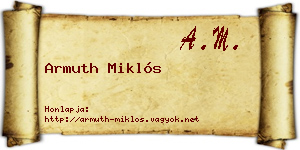 Armuth Miklós névjegykártya