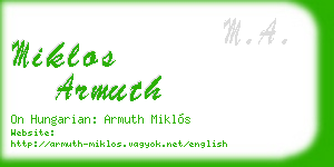 miklos armuth business card